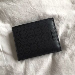 Coach Black Embossed Leather Bifold Wallet